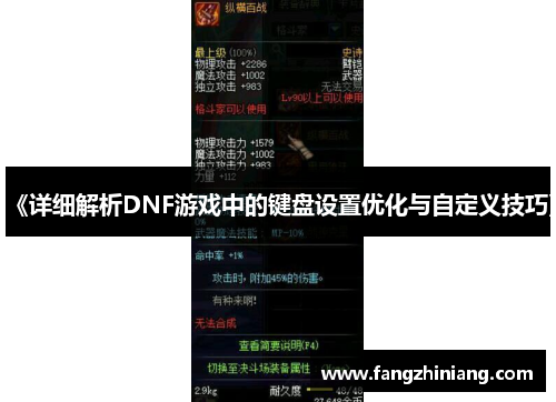 《详细解析DNF游戏中的键盘设置优化与自定义技巧》