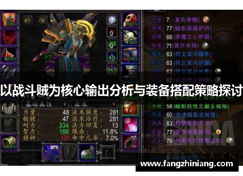 以战斗贼为核心输出分析与装备搭配策略探讨