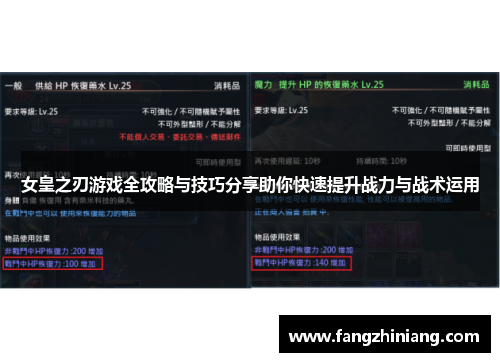 女皇之刃游戏全攻略与技巧分享助你快速提升战力与战术运用
